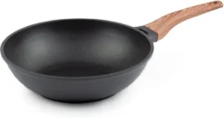 Rosmarino Black Line - Wokpan - Ø30cm - 100% PFAS & PFOA Vrij - Gegoten Aluminium - Non-stick Minerale Coating - Ergonomische Handgreep - Geschikt Voor Alle Warmtebronnen & Vaatwasser