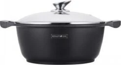 Royalty Line - Marble Soep/braadpan - Met Glazen Deksel Zwart - 24 CM. RL-BS24ML -Huis Keuken 1200x644 1