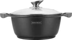 Royalty Line - Marble Soep/braadpan - Met Glazen Deksel Zwart - 20 CM. RL-BS20ML -Huis Keuken 1200x675 2