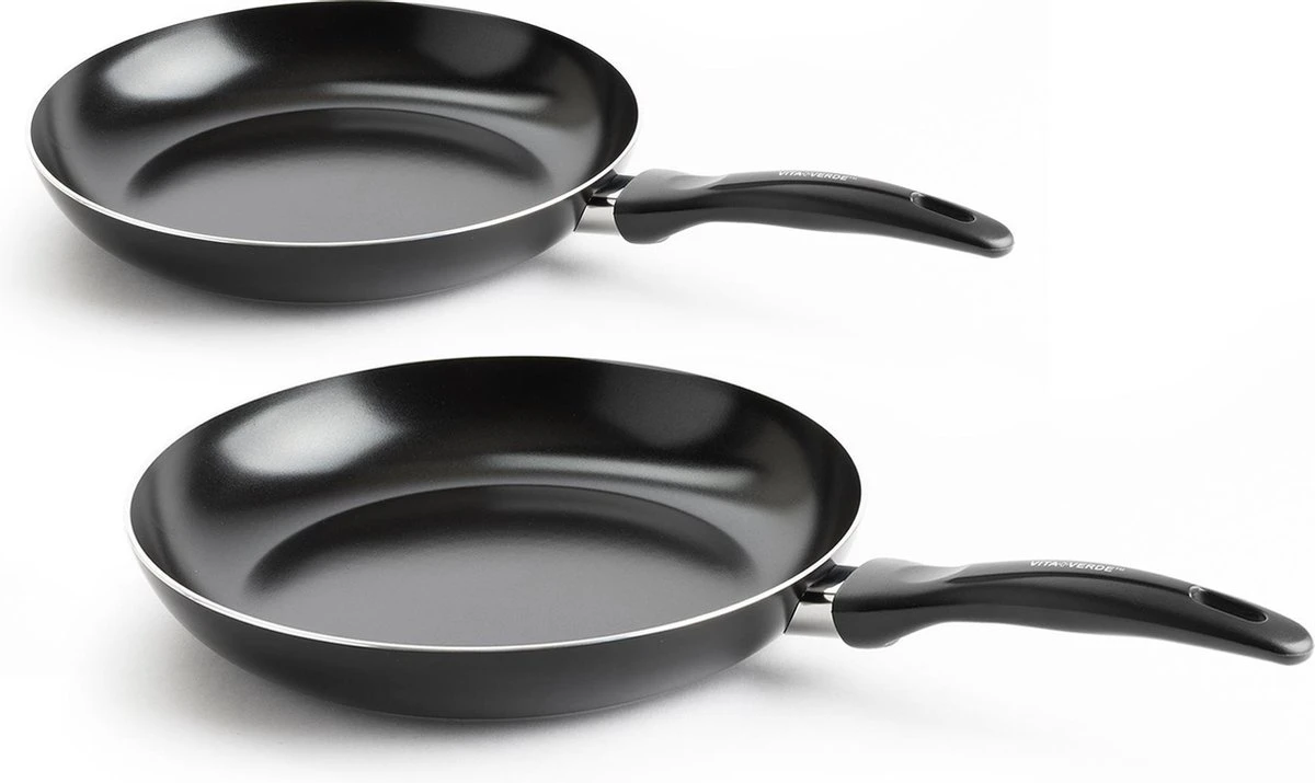 VitaVerde Expert Koekenpannenset Ø 24cm + Ø 28cm - Zwart - Inductie - PFAS-vrij 1 VitaVerde Expert Koekenpannenset Ø 24cm + Ø 28cm - Zwart - Inductie - PFAS-vrij