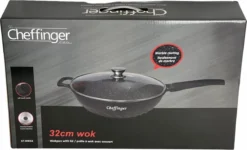 Cheffinger Wokpan Met Deksel - 32cm - Zwart - Pan - Keukenaccessoires -Huis Keuken 1200x730 2
