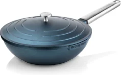 Westinghouse Performance Series - Wokpan Inductie - 28cm Luxe Wok Met Deksel - Blauw - Geschikt Voor Alle Warmtebronnen