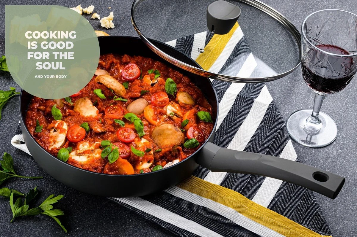 ISENVI Avon Keramische Hapjespan 26 CM - Ergo Greep 5 ISENVI Avon Keramische Hapjespan 26 CM - Ergo Greep - Afbeelding 5