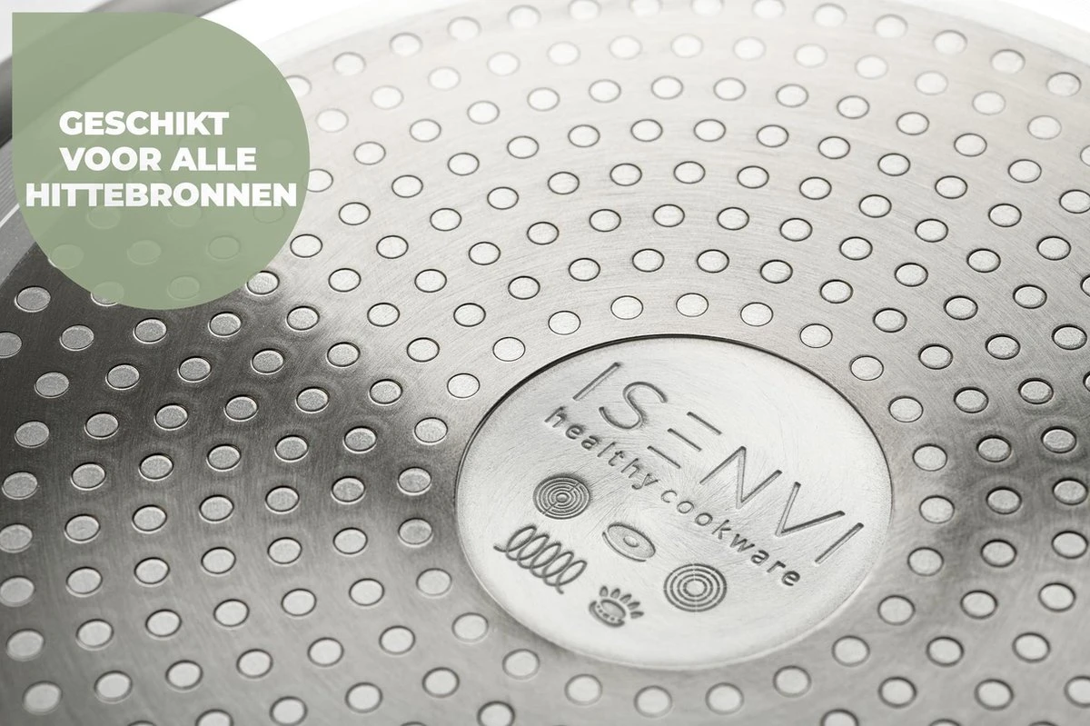 ISENVI Avon Keramische Kookpan 20 CM - Ergo Greep 5 ISENVI Avon Keramische Kookpan 20 CM - Ergo Greep - Afbeelding 5