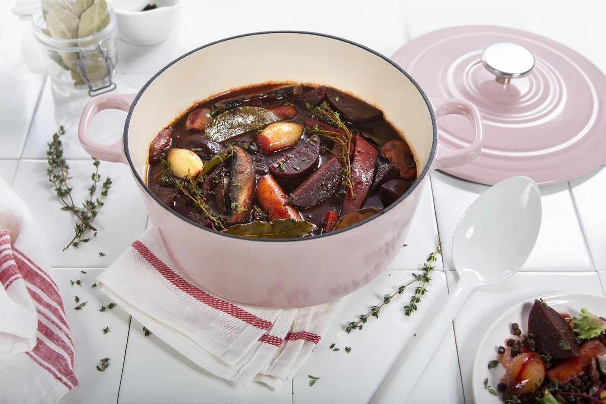 BK Bourgogne Braadpan Ø 24 Cm - Roze - Gietijzer - Inductie 3 BK Bourgogne Braadpan Ø 24 Cm - Roze - Gietijzer - Inductie - Afbeelding 3