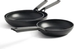 KitchenAid Classic Aluminium Koekenpannenset 3-delig ø20+24+28cm - Zwart - Inductie