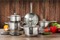 Swiss - Pannenset Inductie 12-delig - Glazen Deksel - RVS Pan / Steelpan / Koekenpan - PFAS-vrij -Huis Keuken 1200x805 1