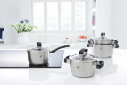 BK Conical Cool Glas Pannenset - 4-delig - RVS - Glazen Deksel - Inductie -Huis Keuken 1200x813