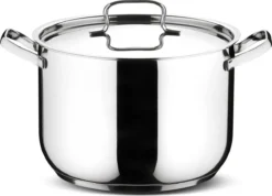 Lagostina Sfisiosa Acciaio SFIZIOSA ACCIAIO 10-delig (hoge Kookpan 22 Cm + Kookpan 18/22 Cm + Hapjespan 24 Cm + Steelpan 14 Cm + Melkpot 12 Cm + Deksels 14/18/22/24 Cm) -Huis Keuken 1200x867