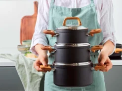 Gero Mark Kookpannenset - 4-delig - Zwart - Houtlook Grepen - Inductie - PFAS-vrij -Huis Keuken 1200x900 12