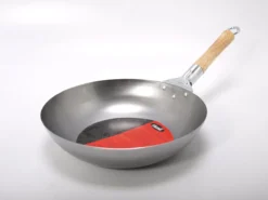 Wok+houten Greep 30cm Carb.staal