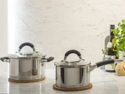 Sola Pannenset Venice - 4 Delig - Ø 16,16,18,20 Cm - Zilver - RVS - Sandwichbodem -Huis Keuken 1200x906 3