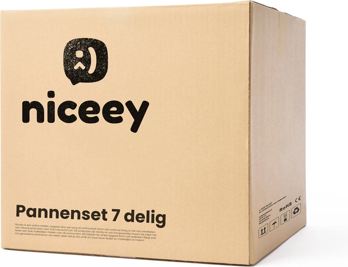 Niceey Pannenset - Voor Alle Warmtebronnen - Pannenset Inductie - Pannensets - 7 Delig 7 Niceey Pannenset - Voor Alle Warmtebronnen - Pannenset Inductie - Pannensets - 7 Delig - Afbeelding 7