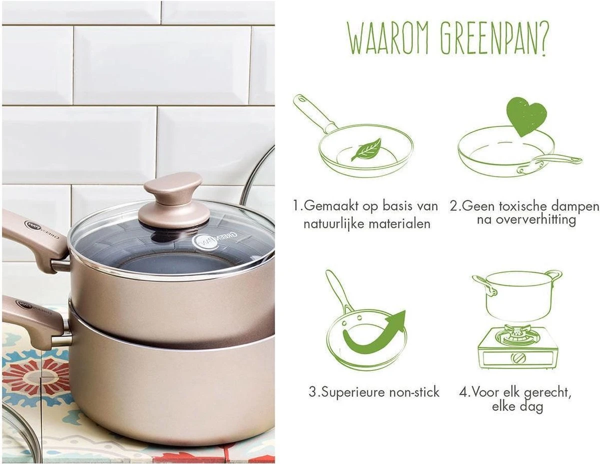 GreenPan Cambridge Koekenpan 24cm - Brons - Inductie - PFAS-vrij 5 GreenPan Cambridge Koekenpan 24cm - Brons - Inductie - PFAS-vrij - Afbeelding 5