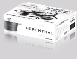 Herenthal Luxe Pannenset - 14-delig - Glazen Deksel - Inductie - Marmeren Coating - PFAS-vrij - Zwart - ES1014M -Huis Keuken 1200x934 1