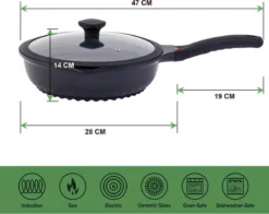 Wokpan - Multifunctionele 3 In 1 Pan Met Deksel + Wok + Hapjespan 28 Cm -Huis Keuken 1200x953