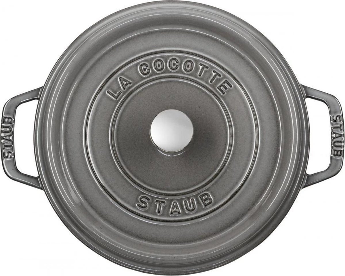 Staub Cocotte - Rond - 24 Cm - Grafietgrijs 4 Staub Cocotte - Rond - 24 Cm - Grafietgrijs - Afbeelding 4