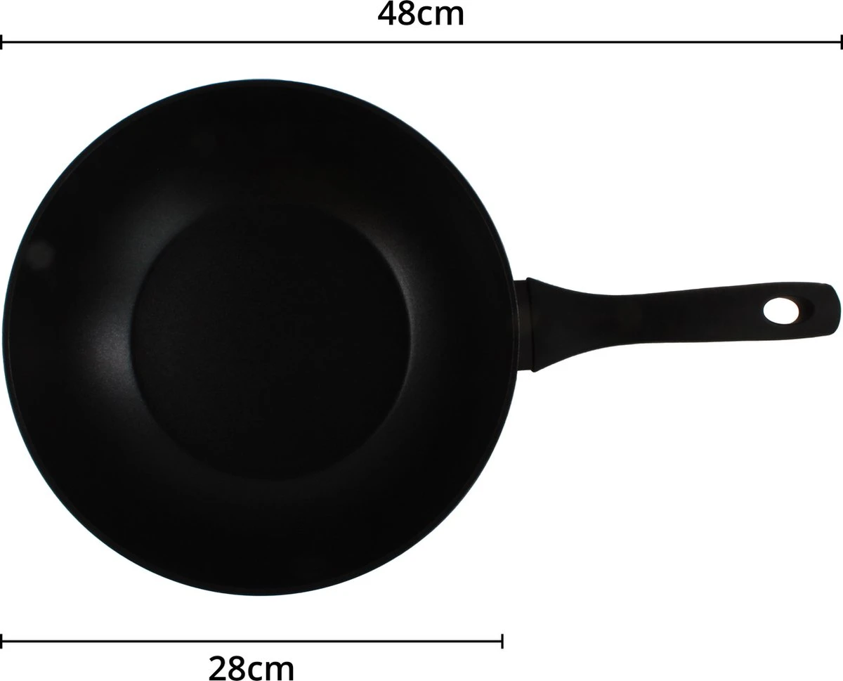 Miller Keramische Wokpan Inductie Ø 28 Cm - Alle Warmtebronnen - Anti Aanbaklaag 2 Miller Keramische Wokpan Inductie Ø 28 Cm - Alle Warmtebronnen - Anti Aanbaklaag - Afbeelding 2