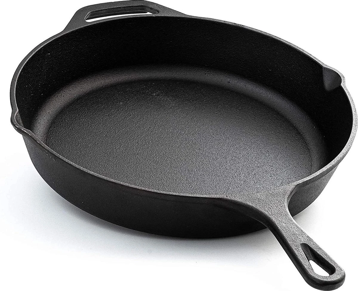 Nuovva Cast Iron Skillet / Gietijzeren Pan - 32cm 2 Nuovva Cast Iron Skillet / Gietijzeren Pan - 32cm - Afbeelding 2