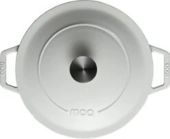 MOA Gietijzeren Braadpan - Inhoud 5,7 Liter - 26CM - Rond - Alle Warmtebronnen - Ook Voor Inductie - Gewicht 5,8 Kg - Wit - C26W -Huis Keuken 1200x981