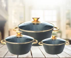 Cheffinger Luxe Braadpannen Set - Rose Gold Line - 6 Delig - Inclusief Deksel - Inductie - 20, 24 & 28CM -Huis Keuken 1200x982