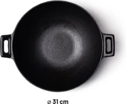 Orange85 Gietijzeren Wokpan - Alle Warmtebronnen - Inductie - Wok - Zwart - 31cm - Gietijzer - Wokpannen -Huis Keuken 1200x989