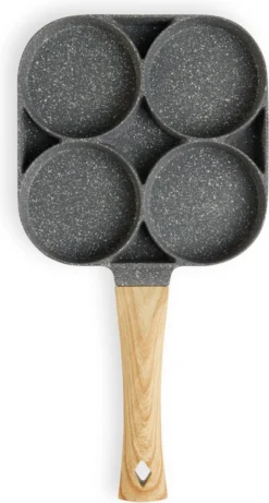 Magnani - Eierpan - 4 Bakplaten Van ⌀ 8 Cm - Voor Gas- En Elektrische Kookplaten - Aluminium - Houten Handvat - 38 X 18.7 X 2 Cm -Huis Keuken 643x1200 1