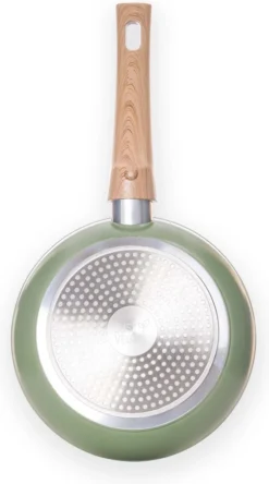 Just Vegan Koekenpan ECO Met Afneembaar Handvat 20 Cm Aluminium Groen