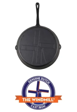 The Windmill Koekenpan Skillet Extra - 31,5 Cm - Gietijzer Zwart -Huis Keuken 832x1200