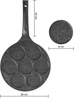 Emoji Pannenkoekenpan Pancake | 26cm | 7 Kop - Marmeren Anti Aanbaklaag Met Smiley -Huis Keuken 911x1200
